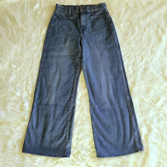 Veronica Beard Wide Leg Patch Pocket Jeans Size 26 - Picture 7 of 15